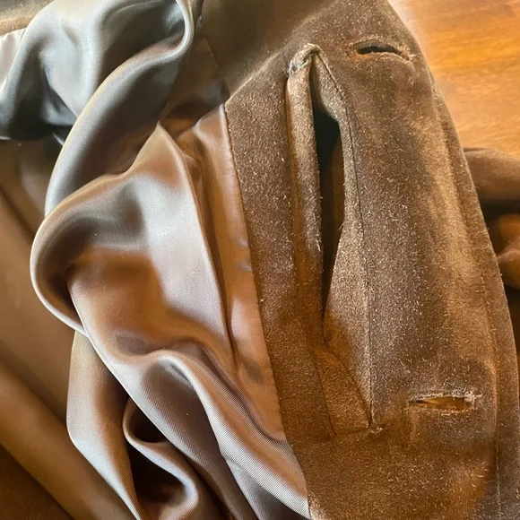 Michael Kors M/L - Brown suede leather button up jacket w/ matching belt - 3/4L - Picture 5 of 5